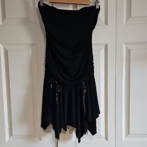 Ruby Rox Black Strapless Handkerchief Hem Dress Size S